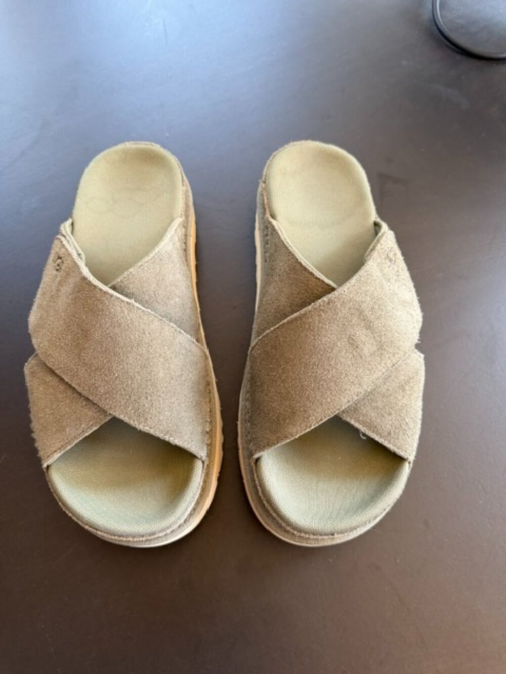 Ugg Slide Sandal Green Velcro Size 10 - Picture 2 of 5